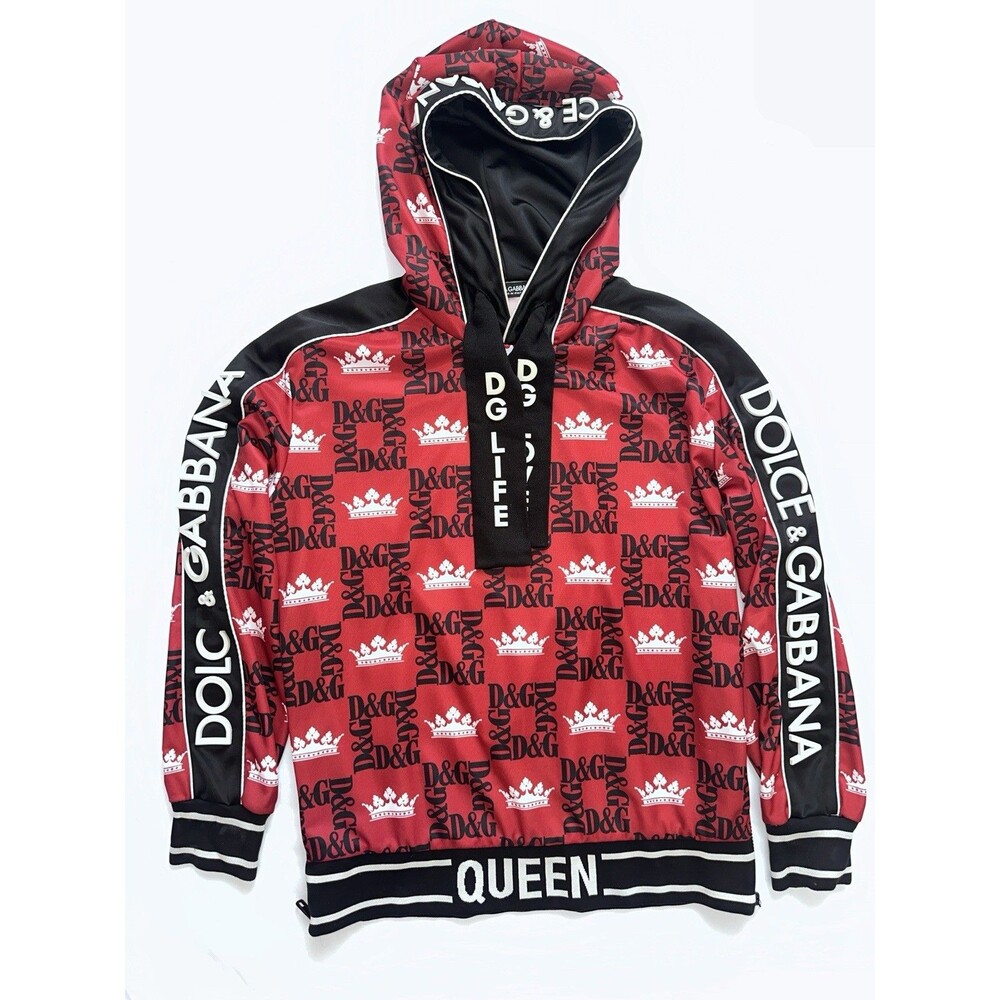 Dolce Gabbana Red Printed Jersey Hoodie Sz IT36 (XSwomen’s)